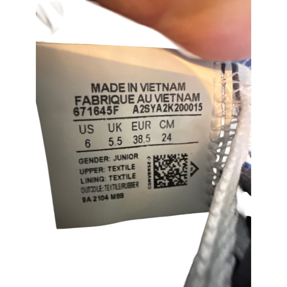 Converse All Star Low Top Blue Canvas Sneakers Youth 6 Women's‎ 7.5 - Picture 6 of 7